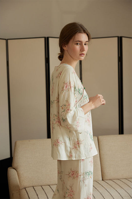 Eco-Friendly Fiber Patterned Pajama Set