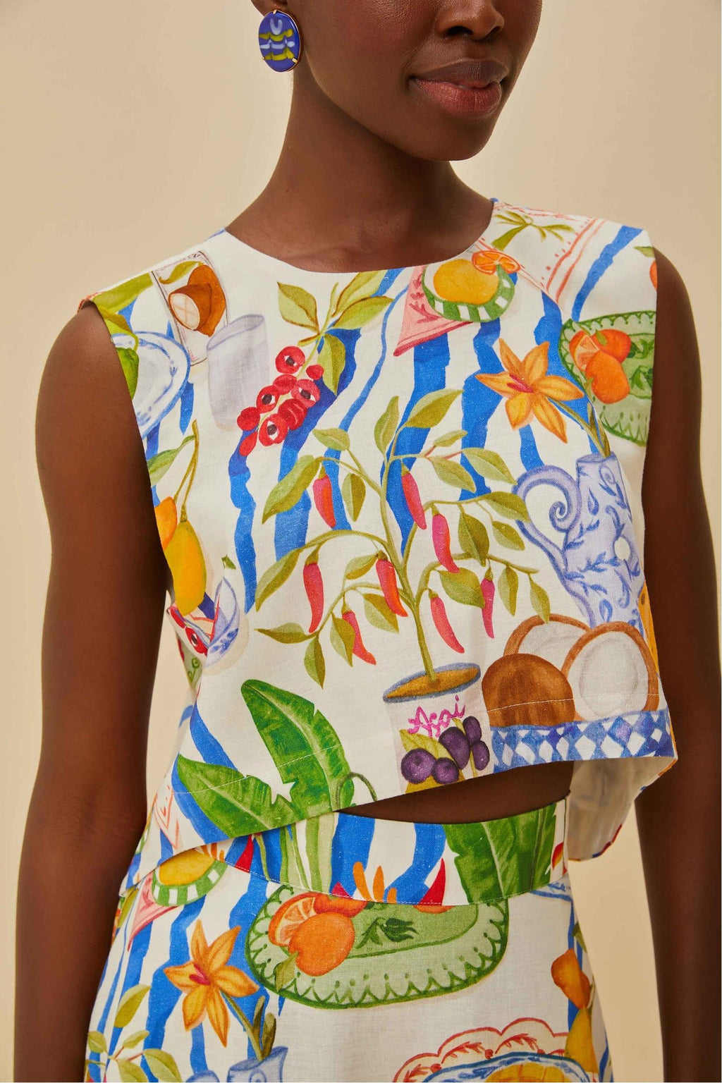 Coordinated Holiday Joy Fruit Color Skirt Set