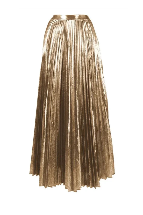 Cut-Out Gold Patchwork One-Piece Skirt Set