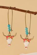 Statement Ladies Western Bull Head Earrings
