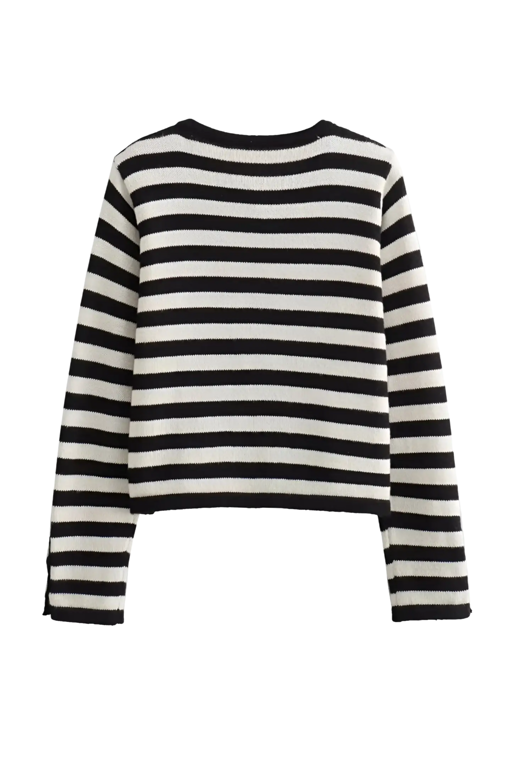 Striped Dropped Shoulder Long Sleeve Knit Cardigan