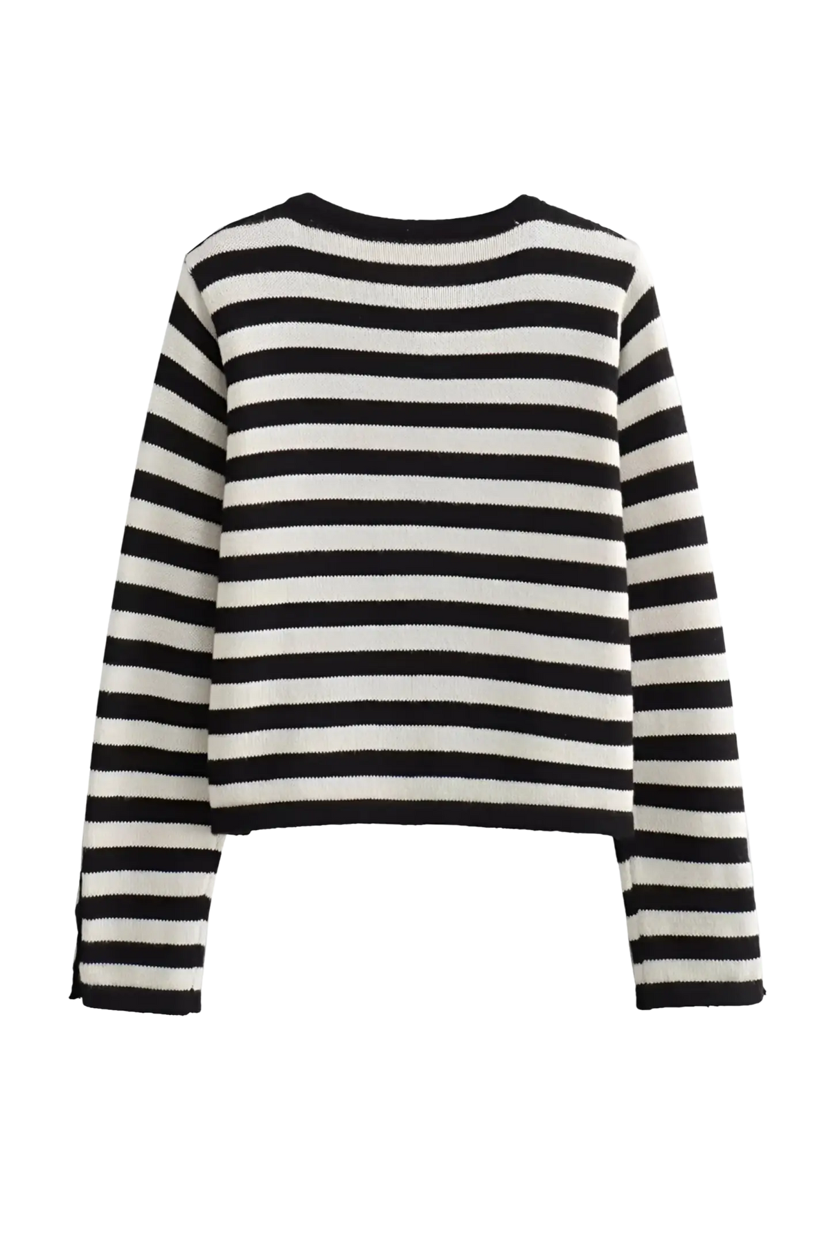Striped Dropped Shoulder Long Sleeve Knit Cardigan