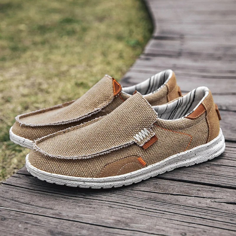 Canvas Slip-On Shoes with Rubber Sole