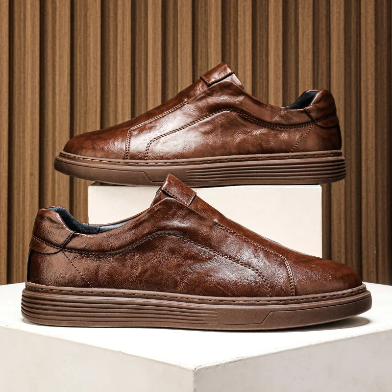 Leather Sneakers with Broken-In Comfort