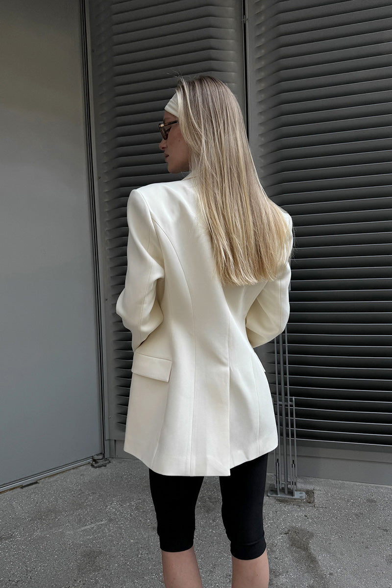 Modern V-Neck Cinched Spring Blazer