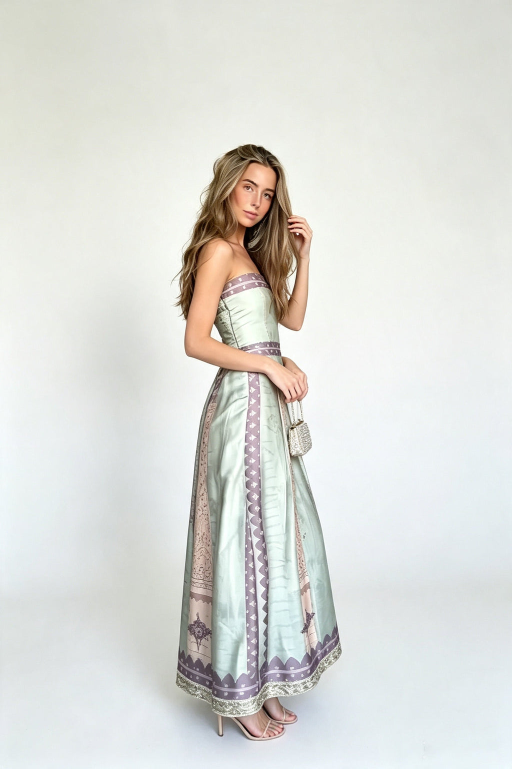 Retro Architecture Maxi-Length Dress