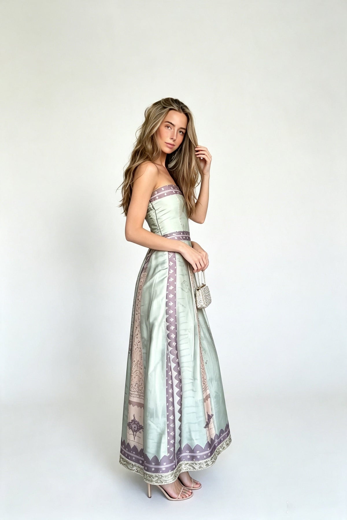 Retro Architecture Maxi-Length Dress