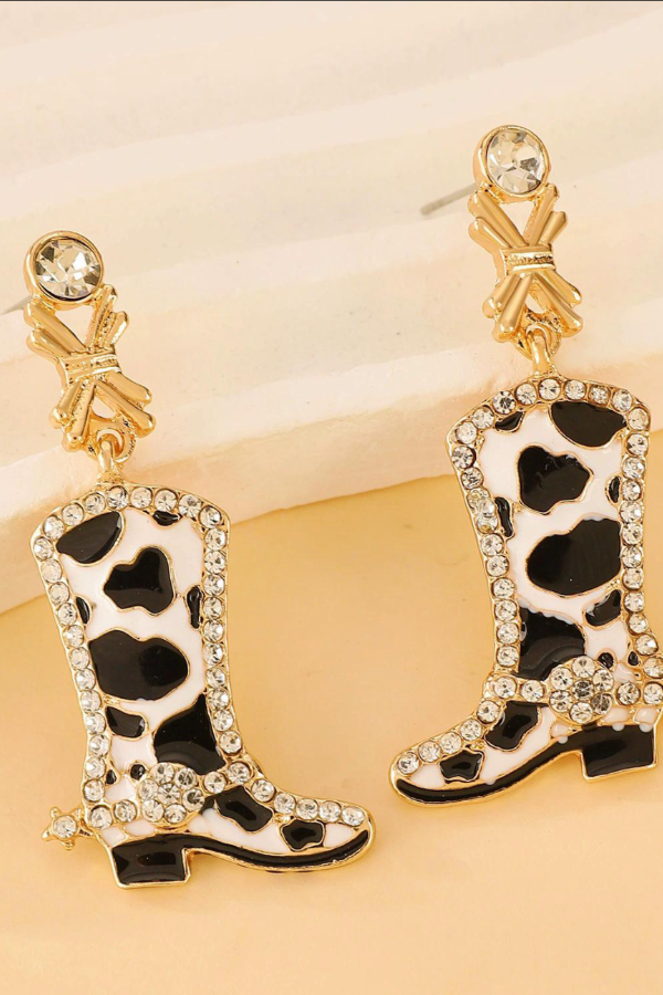 Statement Women's Western Shoes Hat Earrings