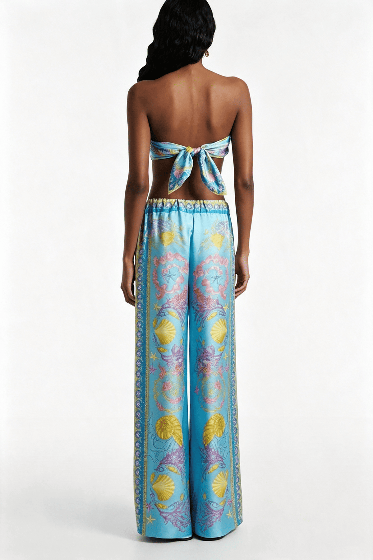 Seashell Halter Wide Trousers Set