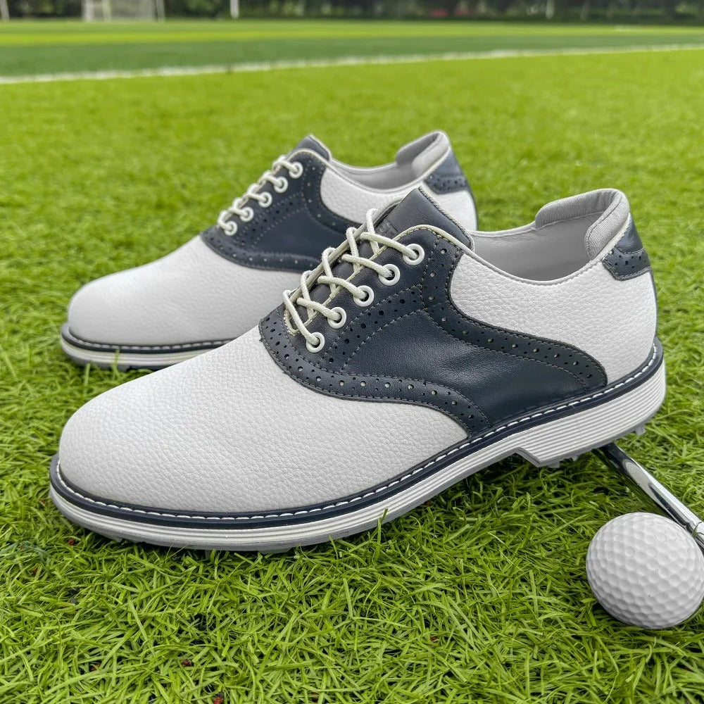 Pebbled Leather Brogue Shoes with Pebbled Texture