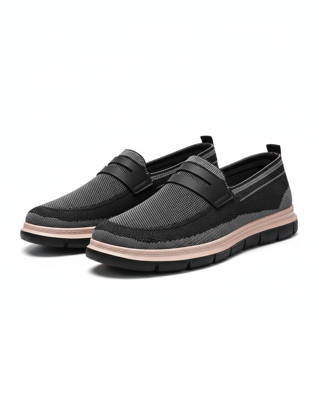 Knit Loafers with Woven Detail