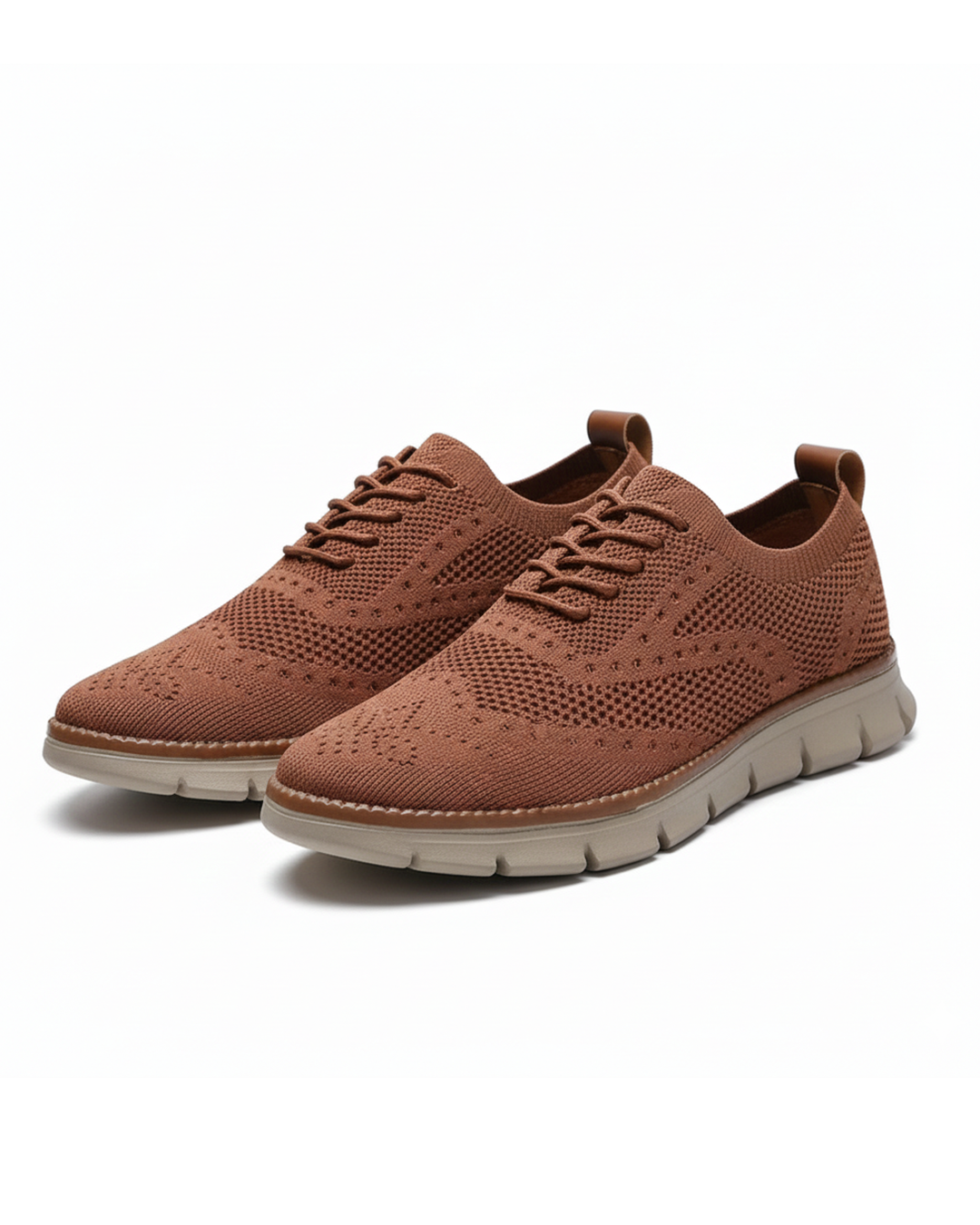 Knit Brogue Shoes with Memory Foam Insole