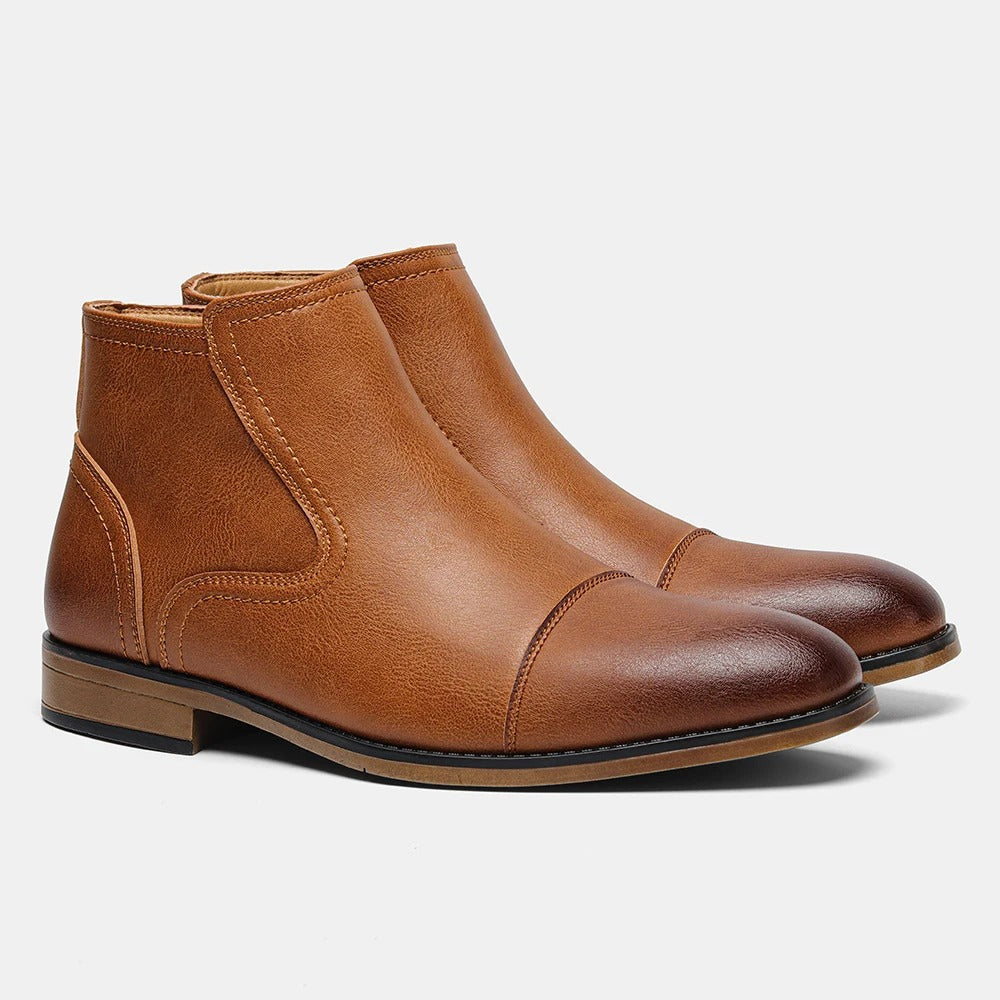 Chelsea Boots with Cap-Toe Detail