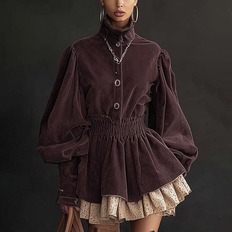 Modern Women's Western Retro Style Autumn And Winter New Suede Dress