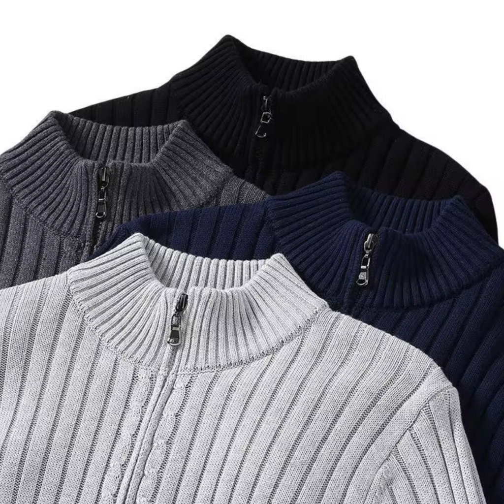 Knit Cardigan with Zip Front