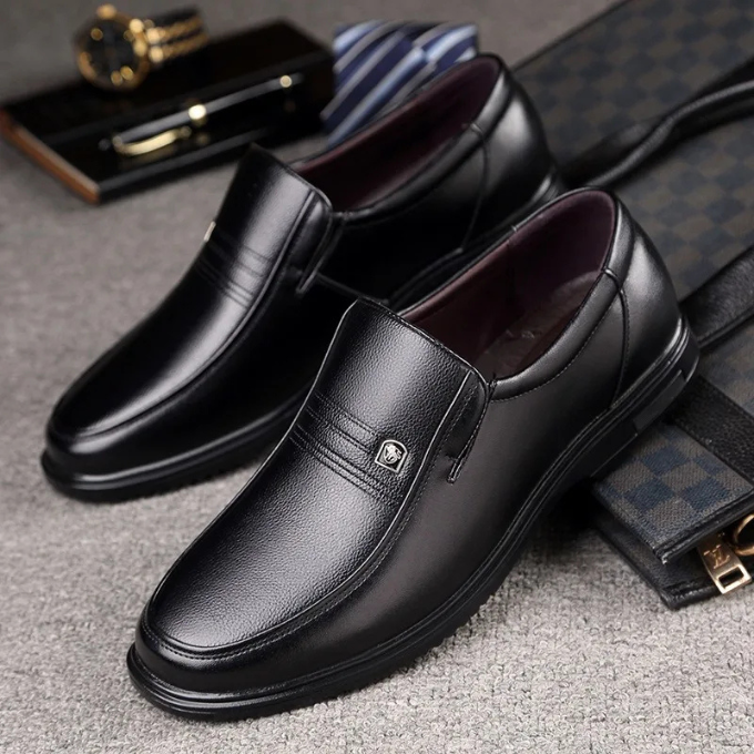 Leather Loafers with Semi-Gloss Finish