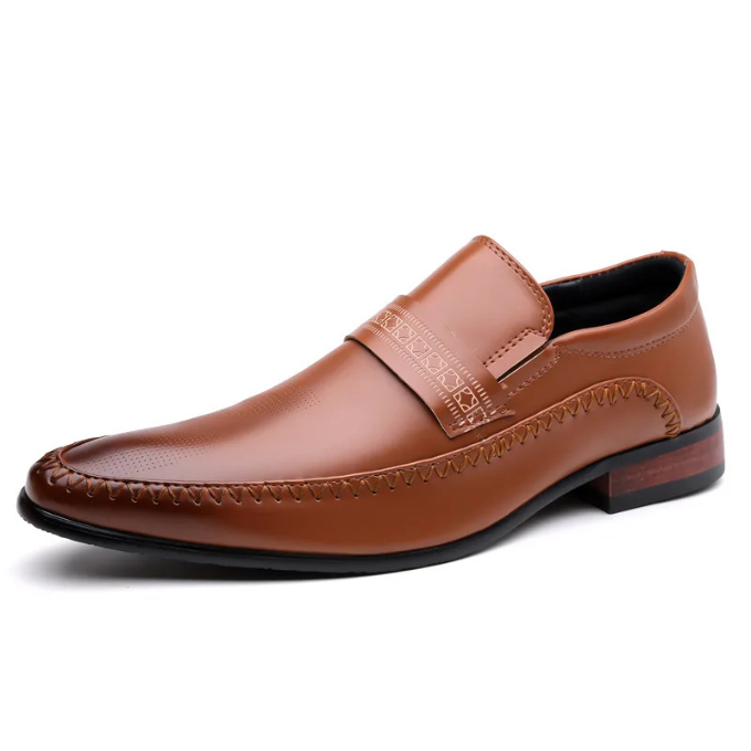 Polished Leather Shoes with Precision Stitching