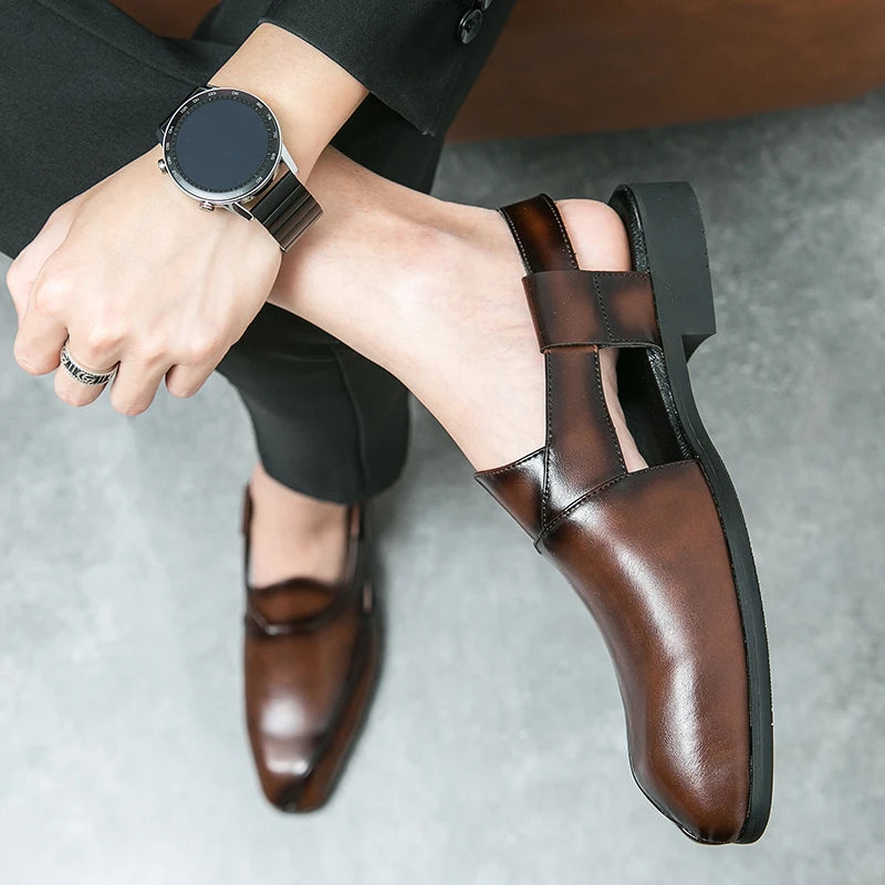 Full-Grain Leather Loafers with Split-Seam Toe