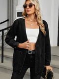 Denim Jacket with V-Neck, Button Closure and Pockets