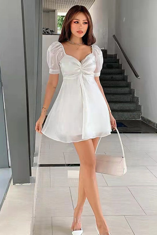 Modern Puff - Sleeve Sheer Princess Dress