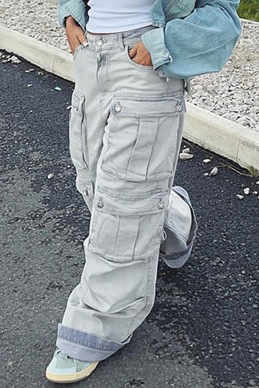 High-Waist Street Denim Jeans