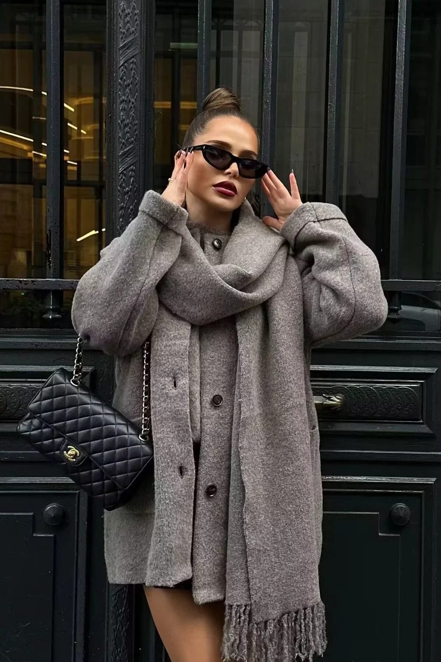 Coordinated Scarf And Coat Set