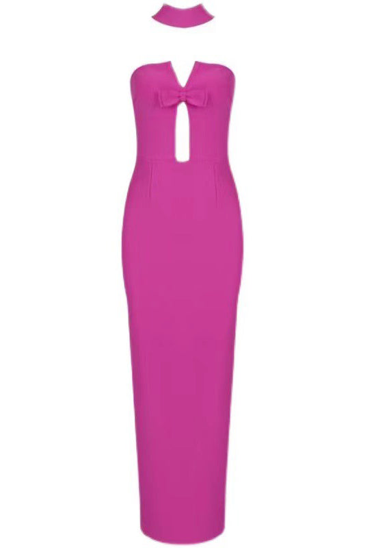 Holly Maxi-Length Dress - Rose Red