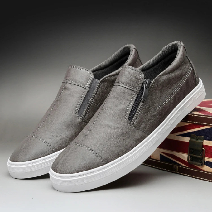 Leather-Look Sneakers with All-Day Comfort