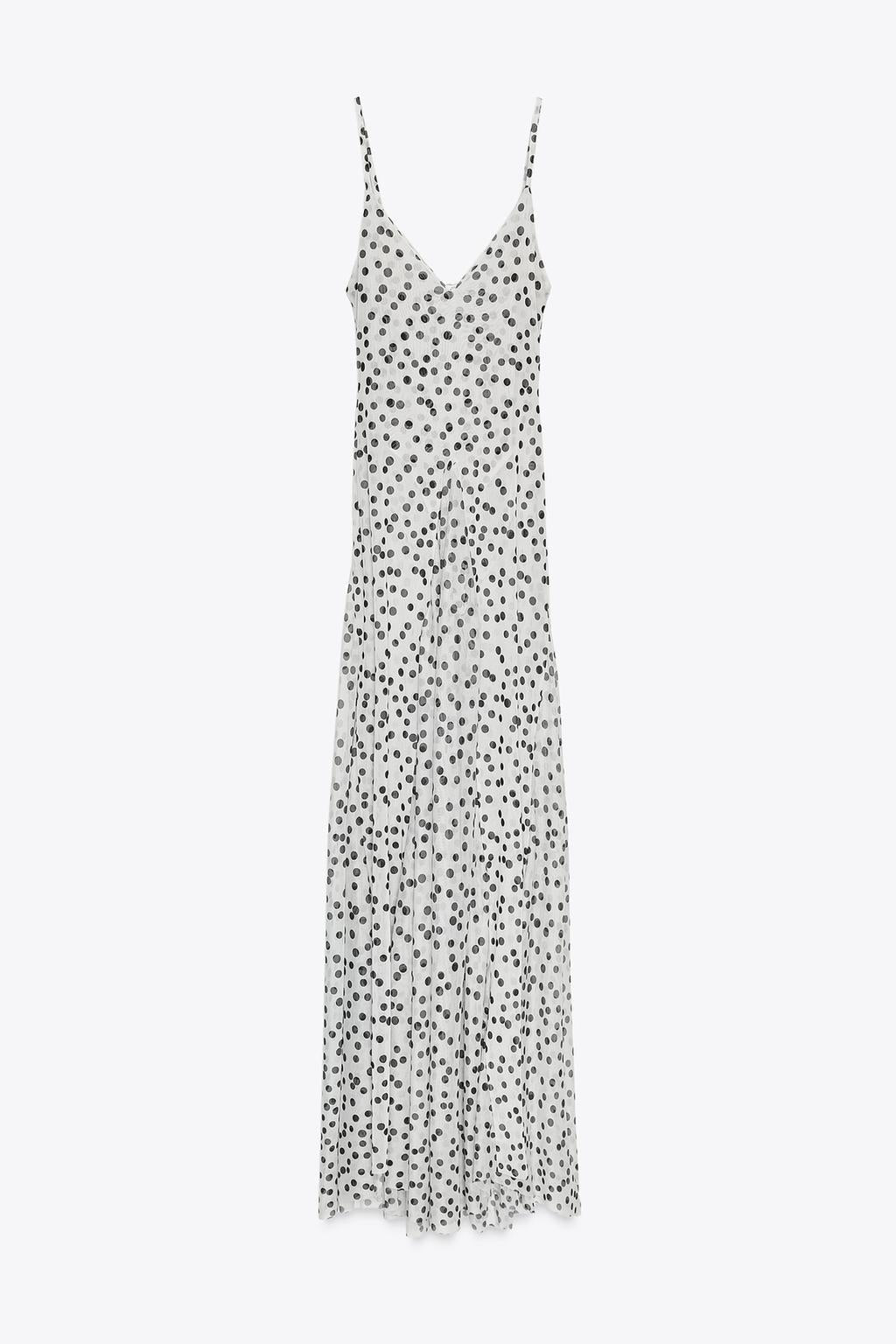 Glenn V-Neck Polka Dot Maxi-Length Dress