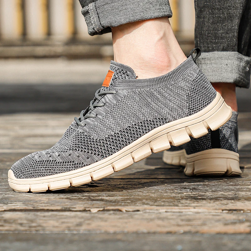Mesh Knit Sneakers with Shock-Absorbing Sole