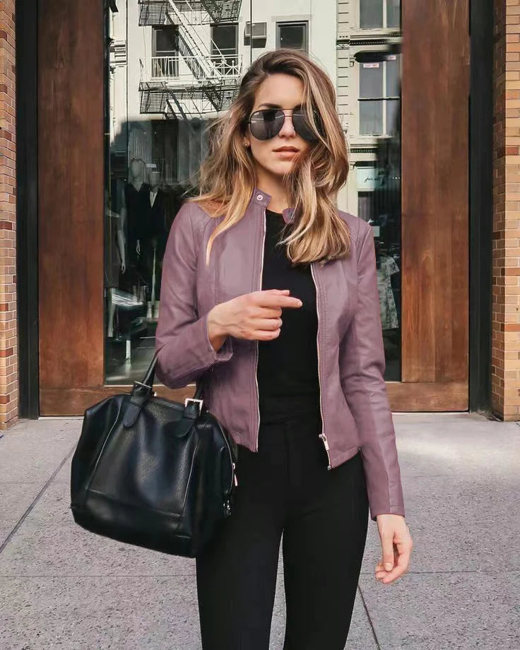 Fashionable Leather Jacket with a Timeless Look