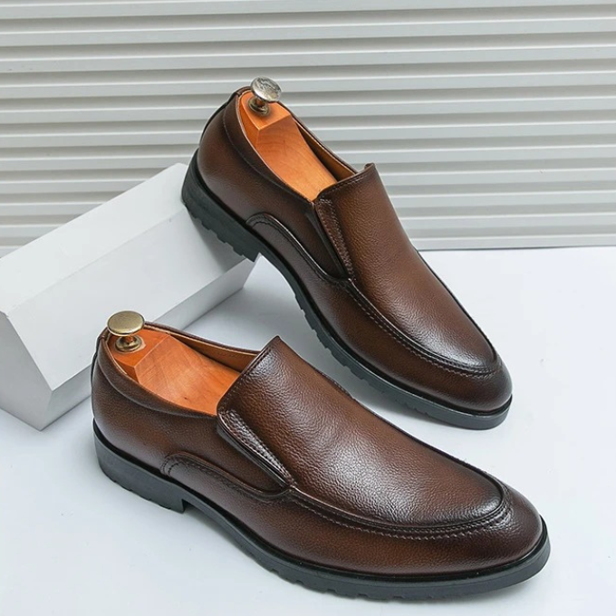 Loafers with Pebbled Texture