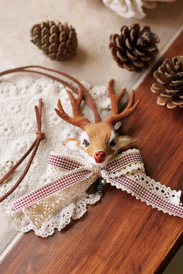 Handmade Christmas Reindeer Necklace
