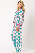 Coordinated Santa Print Pajama Set