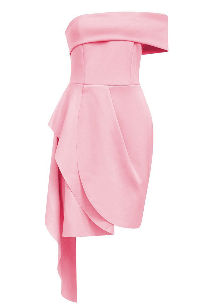 Modern Off-Shoulder Side-Slit Gown