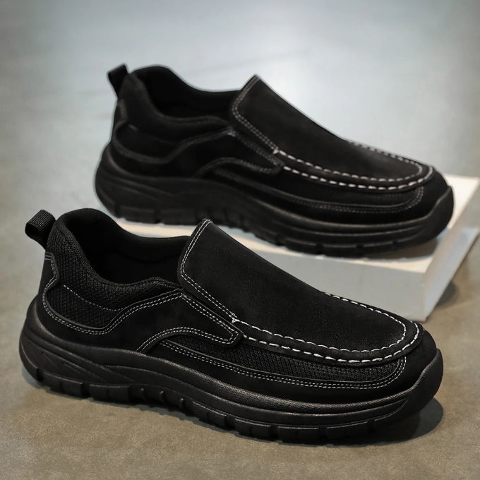 Suede Slip-On Shoes with Cushioned Insole