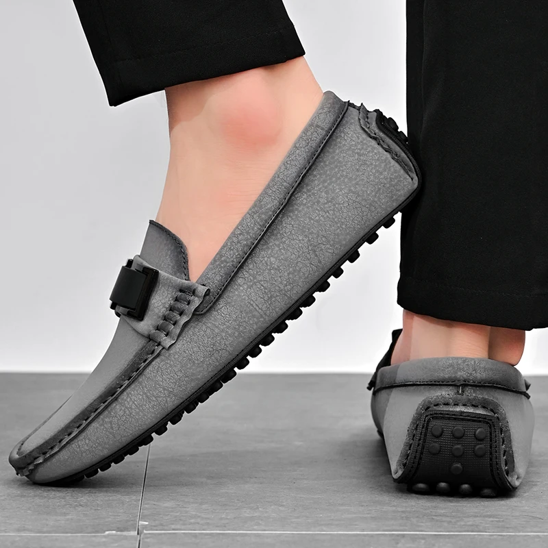 Leather Loafers with Cushioned Insole