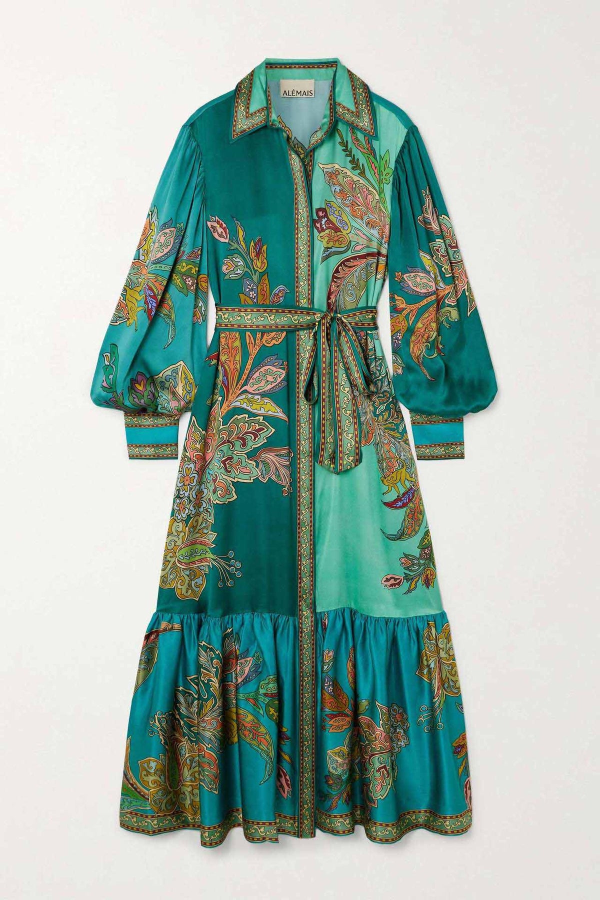 Satin Flower Print Dress