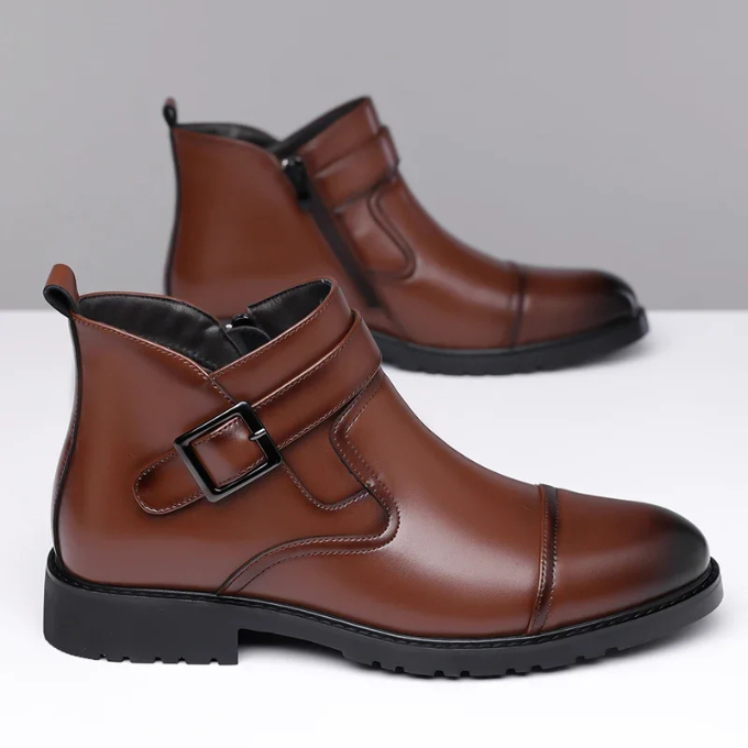 Leather Chelsea Boots with Rubber Sole