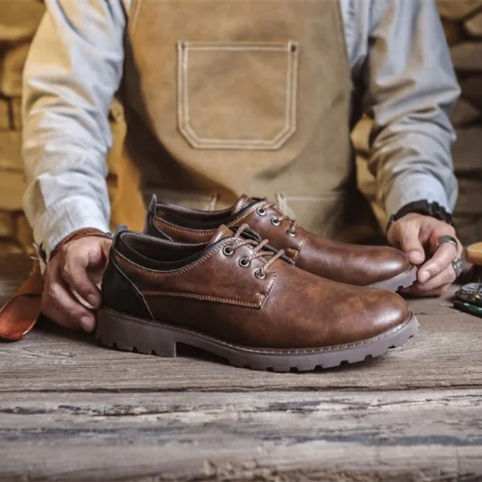 Casual Polished Leather Oxford Shoes