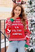 Cartoon Embroidered Knitted Knit Sweater