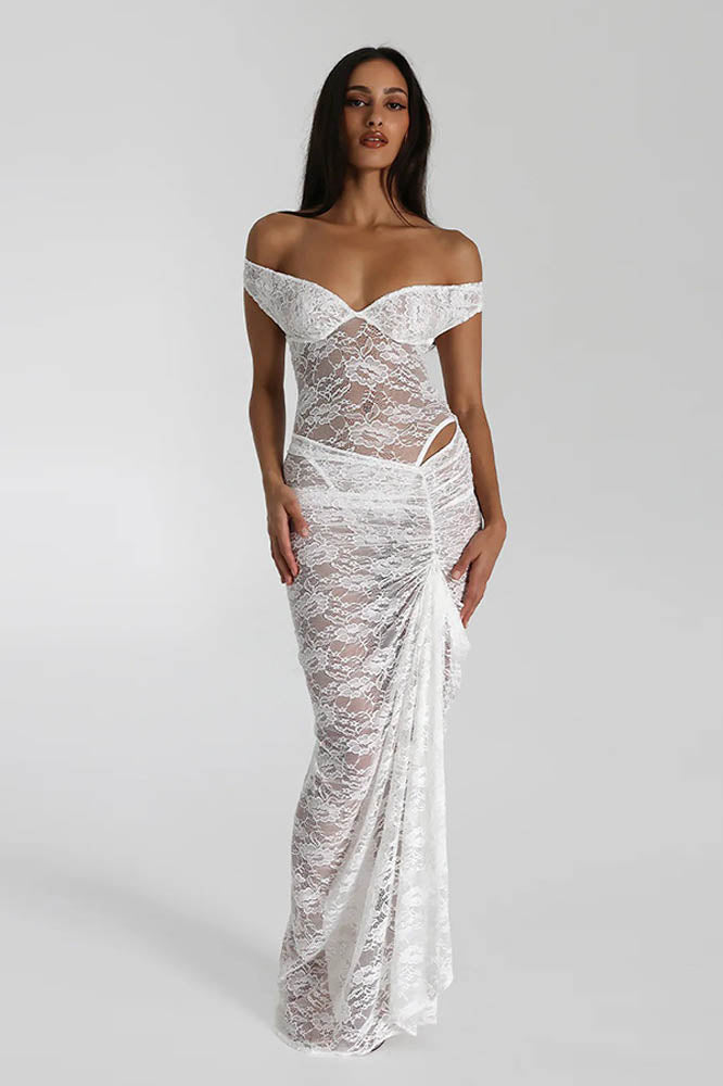 Lace Whisper - Open-Back Skirt Ensemble