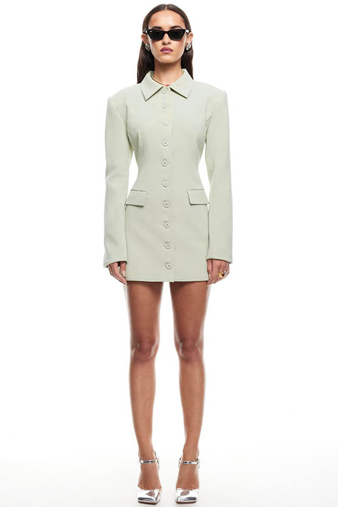 French Style Long Sleeve Blazer Mini-Length Dress
