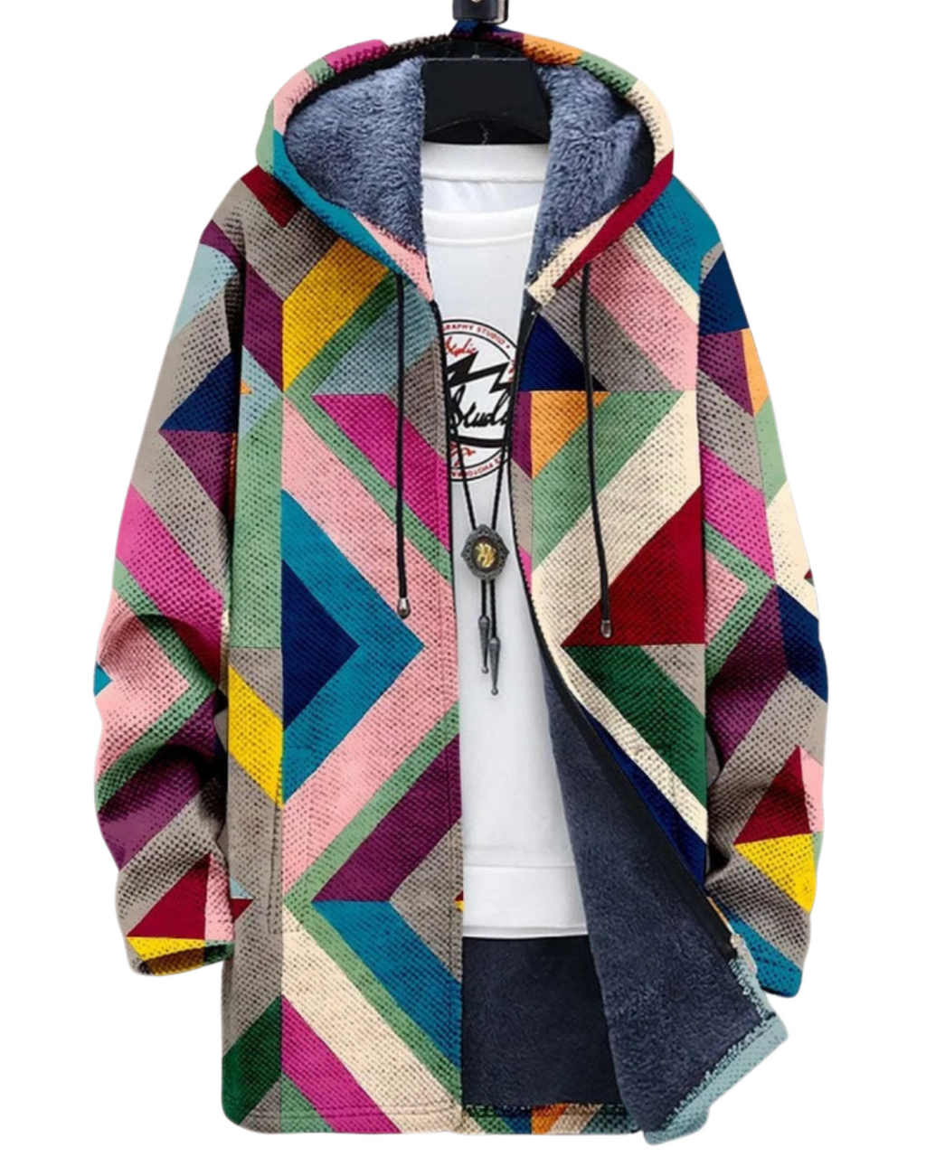 Warm Cardigan with Zip Front