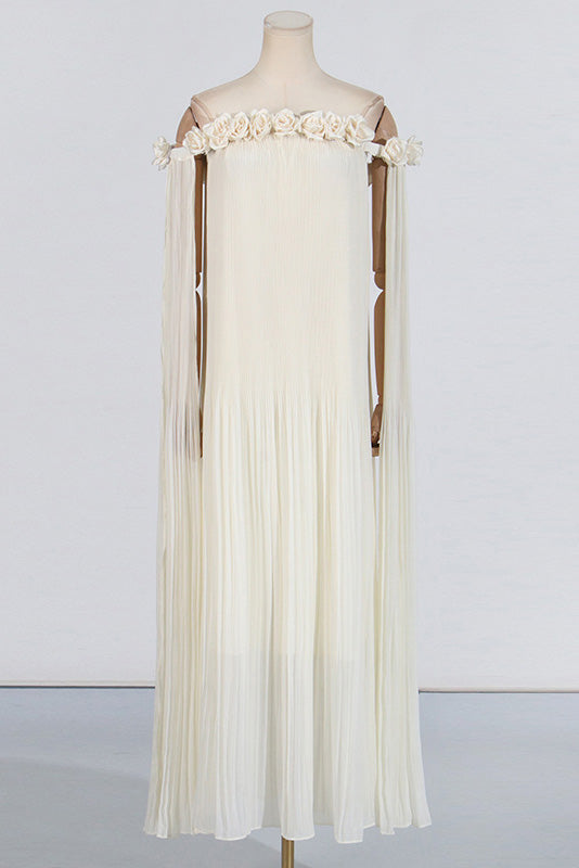 3D Flower Maxi-Length Dress