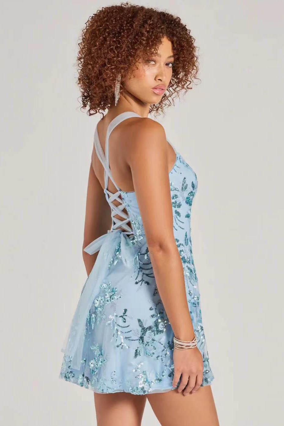 Glam Night Sequined Slip Mini-Length Dress