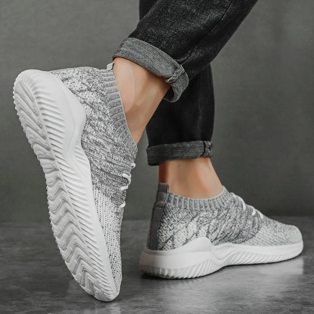 Mesh Knit Sneakers with Woven Detail