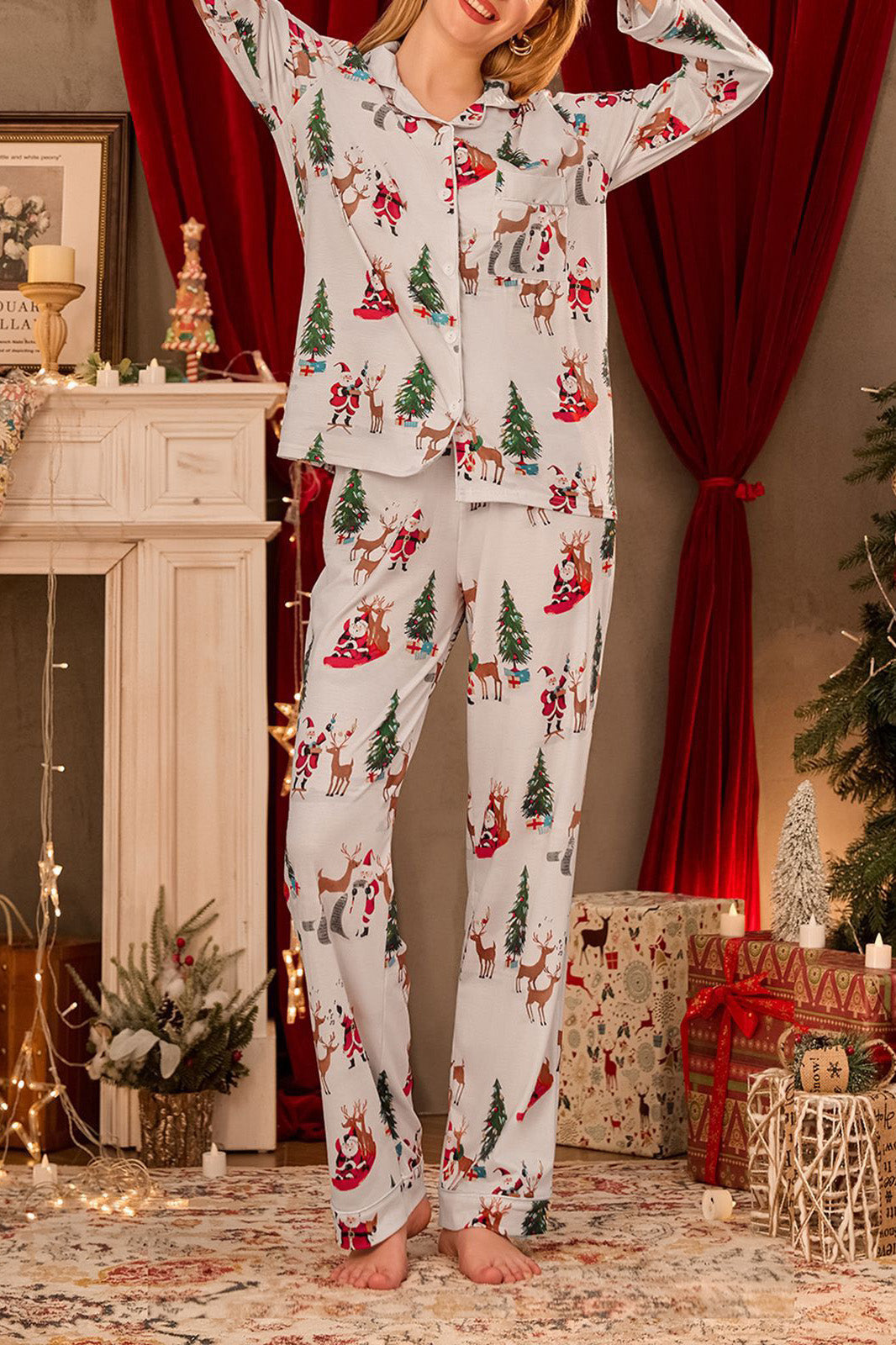 Modern Christmas Print Pajamas