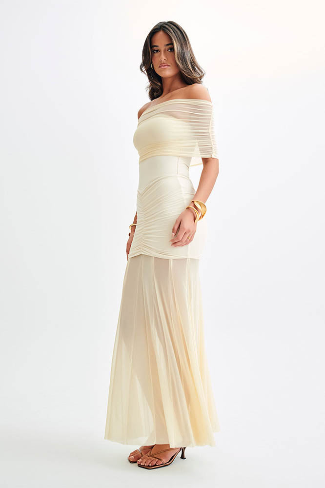 Nocturne Whisper - Fitted Open-Back Maxi-Length Dress