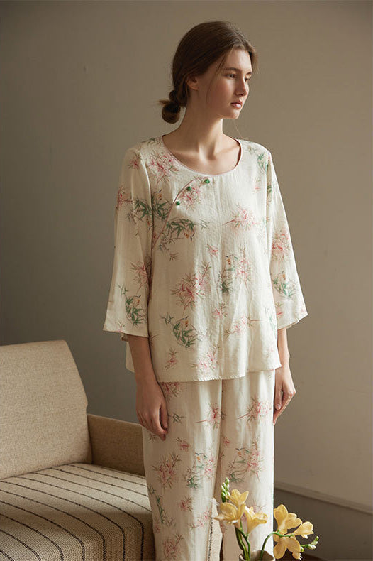 Eco-Friendly Fiber Patterned Pajama Set
